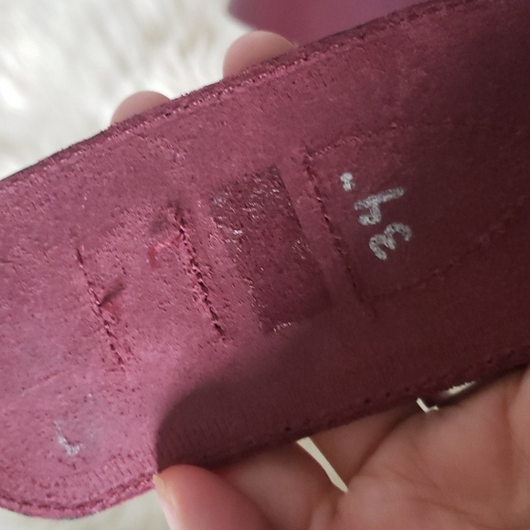 Kenzo vintage leather waist belt red wine colour size large made in france - Picture 8 of 8